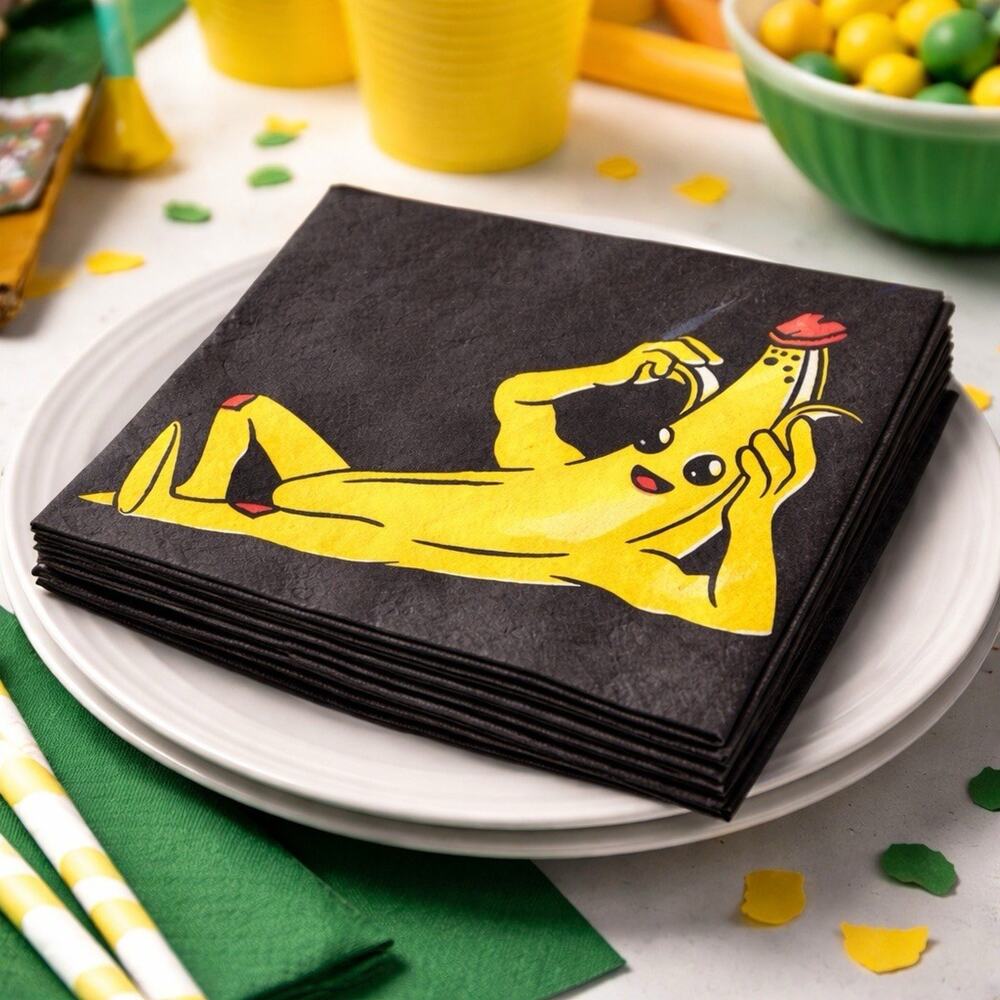FORTNITE Epic Games Peely Flippin Sexy LUNCH NAPKINS 16 Black New 2 Ply